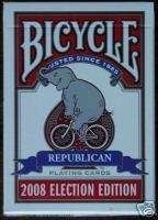 New Deck Bicycle Election Back Playing Cards Republican Elephant Bike 
