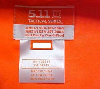  Tactical Orange Reflective Safety Vest Large New 844802081535  