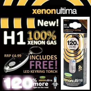 NEW RING XENON ULTIMA H1 BULBS +120% BRIGHTER + FREE LED KEYRING 
