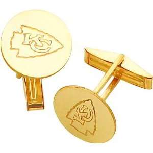    14K Gold NFL Kansas City Chiefs Logo Cuff Links
