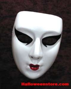 Painted Female Semi Rigid Plastic Face Mask  
