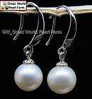 GW Real AAA+ 7 8mm white pearl ear clip 925 Silver  