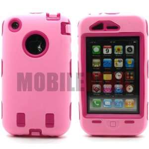 KING) Dual Ultra Rugged Shock Proof Protector Case Pink Silicone Cover 