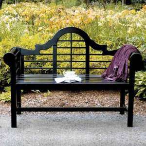   Elegant Black Garden Lutyens Bench Patio Bench 719908318673  