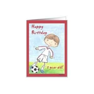  Soccer Player  5th Birthday Boy Card Toys & Games