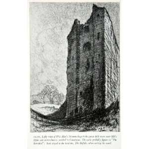  1950 Print Clun Shropshire England Castle Ruin Norman 