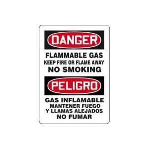 DANGER FLAMMABLE GAS KEEP FIRE OR FLAME AWAY NO SMOKING (BILINGUAL) 14 