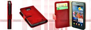 RED Snake Wallet Leather Case Samsung Galaxy S2 i9100 HARD CASE COVER 