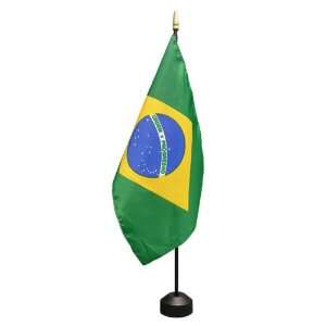 Brazil Flag 8X12 Inch Mounted E Gloss Patio, Lawn 