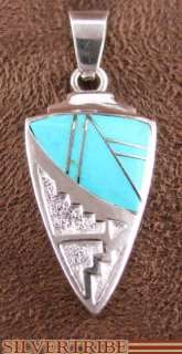 Turquoise and Genuine Sterling Silver Pendant Jewelry  