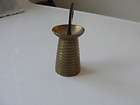 Brass bell, two tone, brass and red, Good, Luck, small, old items in 