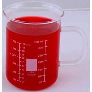 Glass Beaker Mug with Handle and Pouring Lip 400ml  