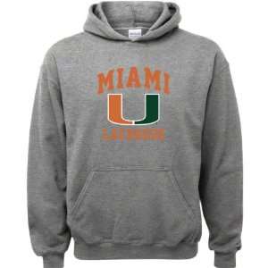  Miami Hurricanes Sport Grey Youth Lacrosse Arch Hooded 