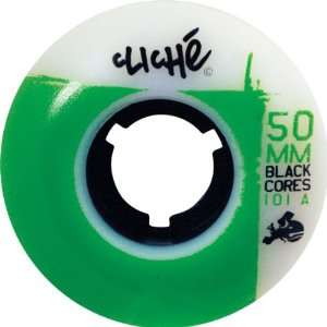  Cliche Black Cores 50mm White & Green Black Sale Skate 