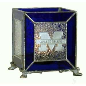   Michigan Wolverines Stained Glass Tealight Holder