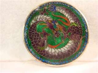 Antique Cloisonne Buckle Asian Dragon Motif Detailed Oriental Belt 