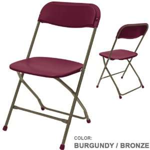 Phoenixx Plastic Folding Chair Color Burgundy / Bronze 