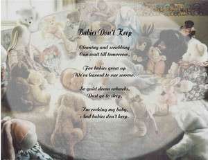 BABY PERSONALIZED POEM BABIES DONT KEEP  