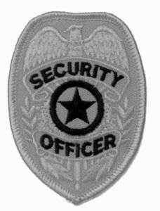 Security OFFICER Guard Badge Shield Patch Black on Gray  