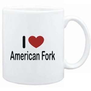  Mug White I LOVE American Fork  Usa Cities Sports 