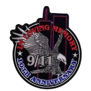 EAGLE WORLD TRADE CENTER TWIN TOWERS 911 9 x 11 BACK PATCH For Biker 