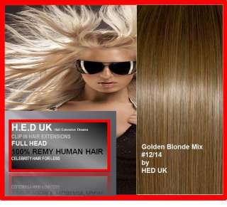 Clip In Remy Human Hair Extensions Full Head ANY COLOUR  