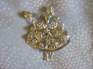 OUTSTANDING VINTAGE 50S SCATTER PIN LADY RHINESTONES  