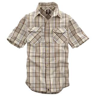 Timberland Mens Short Sleeve Plaid Poplin Shirt  