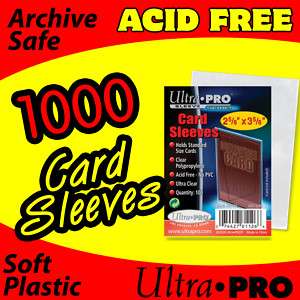 1000 ACEO ATC POLYPROPYLENE CLEAR PLASTIC CARD SLEEVES  