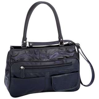 Black Lambskin Leather Purse Handbag Shoulder Bag  
