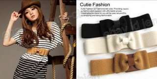 Japan Korea Popular Simple Bow Elastic Belt Waist Belt  