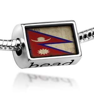  Beads Nepal Flag   Pandora Charm & Bracelet Compatible 