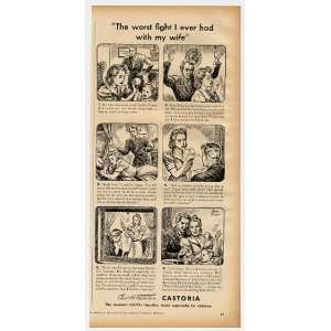   Fletchers Castoria Fight with Wife Print Ad (12132)