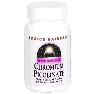 Source Naturals Chromium Picolinate, 200mcg, 240 Tablets (Pack of 2)
