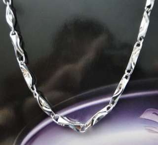 925 Sterling Silver Chain Block Link Necklace 3mm JN28  