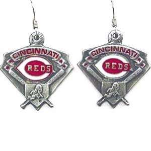  MLB Enameled Pewter Earrings   Cincinnati Reds