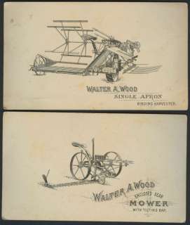 RARE 1880 Advertising Trade Card LOT of 2 Wood Mower +  