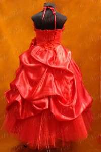 FLOWER GIRL PAGEANT PARTY HOLIDAY DRESS 3964 RED SIZE 6  