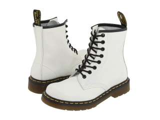 Dr. Martens Ladies 1460 8 Eye White Smooth Leather Work Boots  