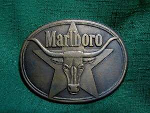 Solid Brass Belt Buckle Marlboro 1987 Philip Morris  