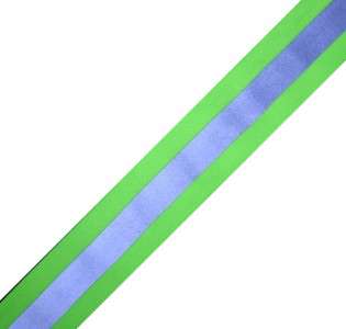 Elastic Silver Lime sew on REFLECTIVE TAPE 1 yardX2  