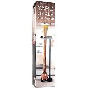 Yard of Ale Glass with Wooden Stand 