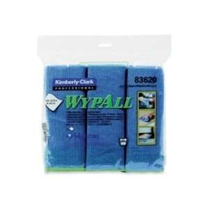 Kimberly Clark Wypall Microfiber Cloth   Blue   KIM83620