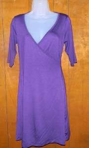 Womens Green Envelope Los Angeles Purple Surplice Dress sz M Elbow 