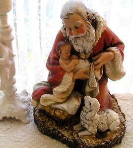 12 SANTA Baby Jesus and Lamb FIGURINE CHRISTMAS XMAS Decor  