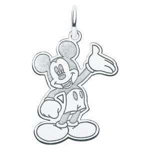  Sterling Silver Disney Waving Mickey Mouse Charm Jewelry