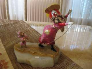 Rare Ron Lee Figurine Clown Lady and Pink Poodle  