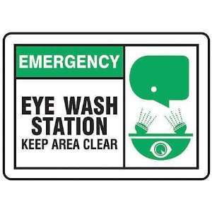  ACCUFORM MFSD927VP Sign,10x14In,Eye Wash Station Keep Area 