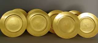 Set of Eight Stunning Elaborate Gold Encrusted Pickard Plates  