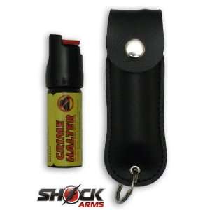   Pepper Spray Key Chain with Black Leather Soft Case